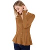 Allegra K Women's Slim Fit V-Neck Long Sleeve Ribbed Pullover Knitted Peplum Sweater - 2 of 4