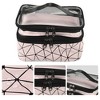 Unique Bargains Double Layer Makeup Bag Cosmetic Travel Bag Case Organizer Bag Clear Bags for Women 1 Pcs - 3 of 4
