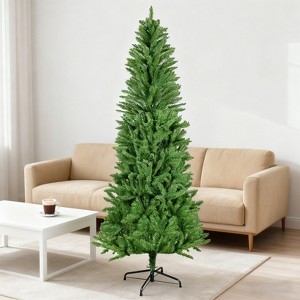 SEVOBAL Artificial Trees 6FT Classic Pencil Christmas Tree Pre Lit Christmas Tree Artificial Christmas Tree, Green, 33.86"*8.67"*72" - 1 of 4