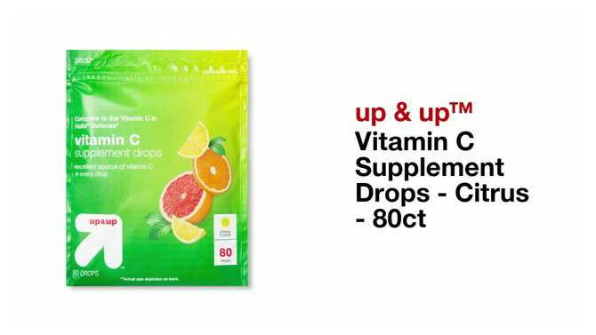 Vitamin C Supplement Drops - Citrus - 80ct - up &#38; up&#8482;, 2 of 5, play video