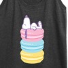 Women's Peanuts Snoopy Stacked Macarons Graphic Racerback Tank - Heather Charcoal - Medium - 2 of 4