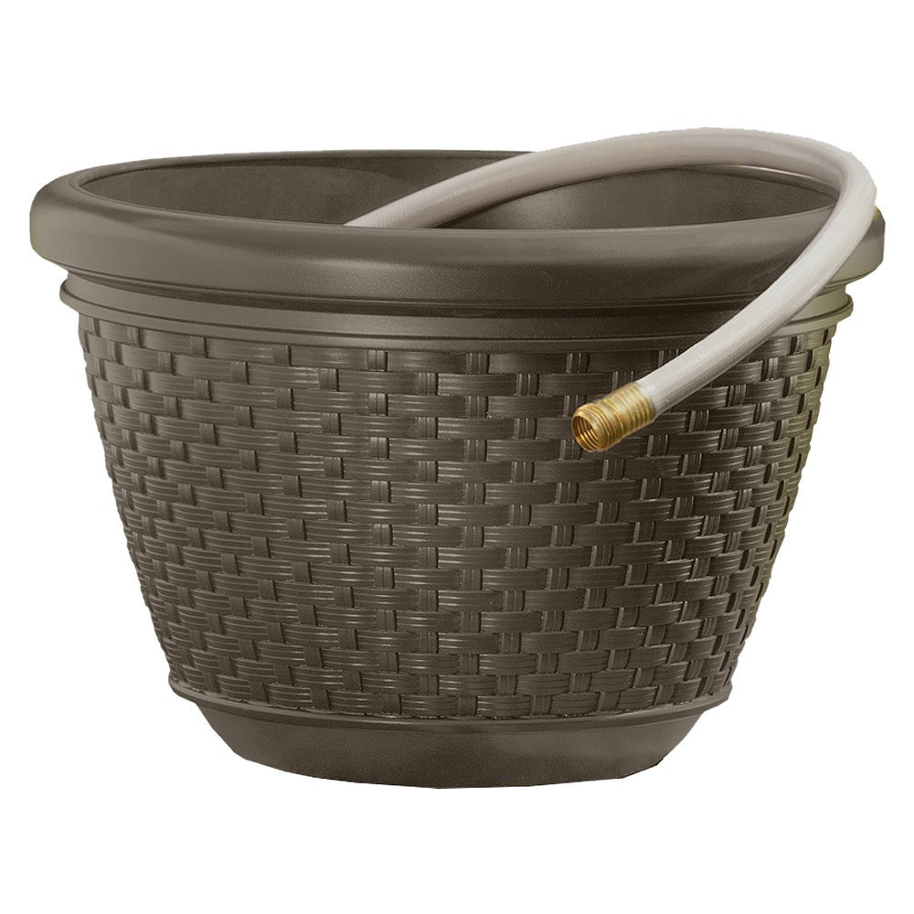 UPC 044365018898 product image for Hose Holder: Suncast Resin Wicker Hose Pot | upcitemdb.com
