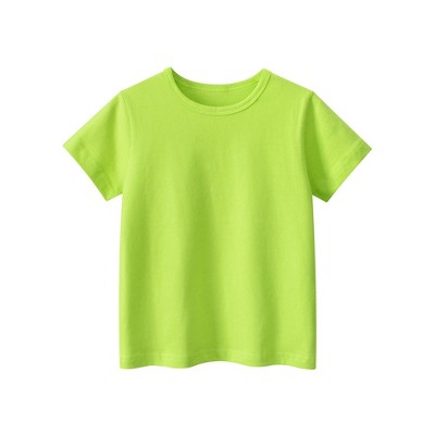 MyKids-USA Hot Selling Baby Kids Unisex Solid Color Green T-Shirt In European And American Style