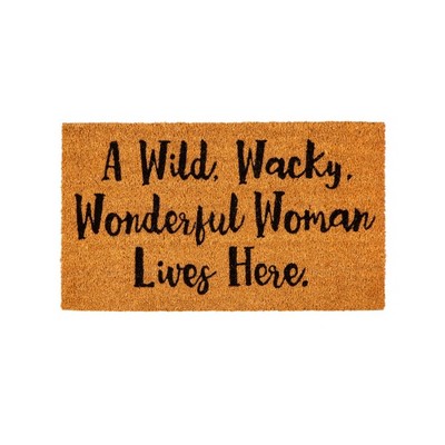 28" x 16" Nature Coir Mat, Wonderful Woman