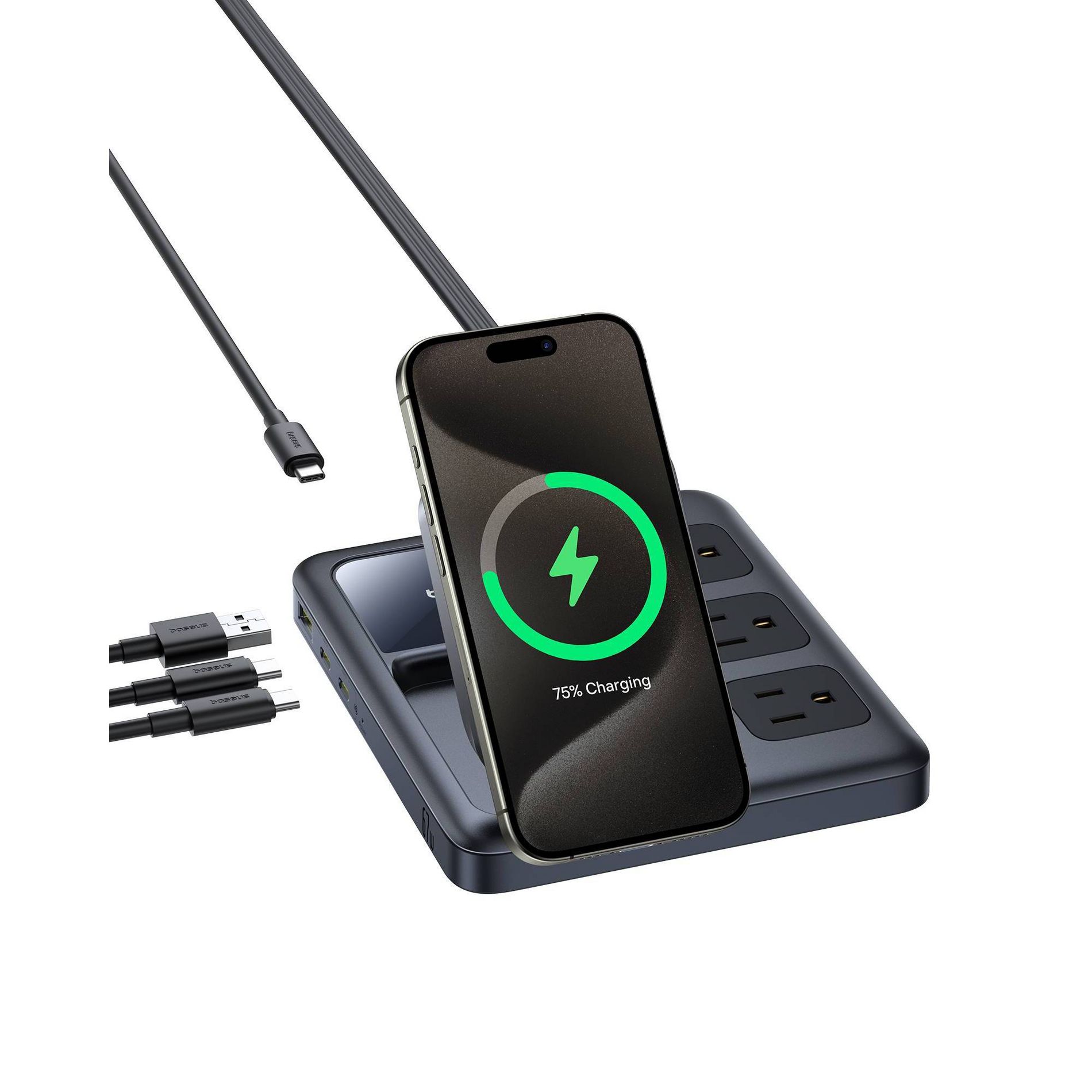 Baseus Nomos 67W Qi2 8-in-1 Slim Charging Station - Black: Cell Phone Accessories