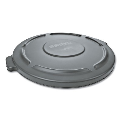 Rubbermaid Commercial Round Flat Top Lid for 32-Gallon Round Brute Containers 22 1/4" dia. Gray