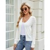 Womens Light Weight Cardigan Long Sleeve Front Button Down Semi-Sheer Cardigan Open Front Sweater Cardigan - 4 of 4