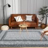 Grey/Blue Washable Runner Rug, Non-Slip Modern Hallway Carpet, Stain Resistant Low Pile Mat for Living Room, Bedroom, Kitchen - 4 of 4