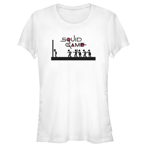 Juniors Womens Squid Game Stick Figure Red Light Green Light T-Shirt - image 1 of 4