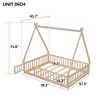 JUJABU Full Tent-shaped Floor Bed with Guardrails, Slats and Door - 3 of 4