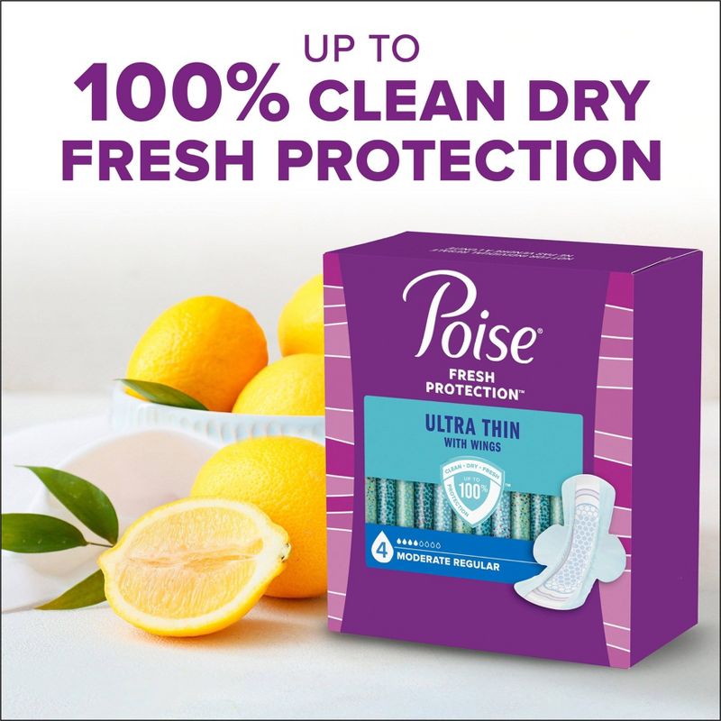 Poise Ultra Thin Pads with Wings - Light Absorbency, 6 of 7