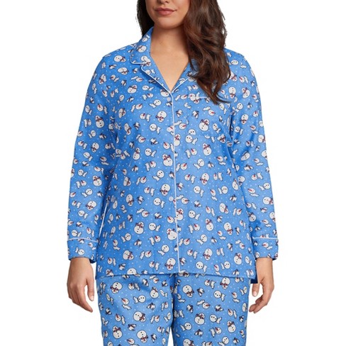 Lands End Women s Long Sleeve Print Flannel Pajama Top Target