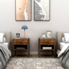 TiramisuBest Set of 2 nightstand,industrial style with Rustic Brown for Nightstands - 2 of 4