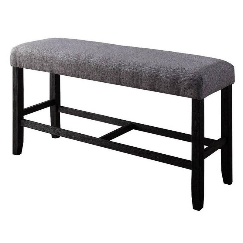 48&#34; Yelena Fabric Counter Height Bench Weathered Espresso - Acme Furniture, 3 of 8