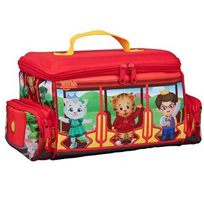 Daniel Tiger's Neighborhood- Insulated Durable Lunch Bag Tote for Kids, Reusable Heavy Duty Lunch Box w Handle and Mesh Pocket for Back to School - Trolley with Friends