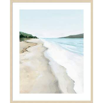 33" x 41" Crash Into Me II Beach by Isabelle Z Wood Framed Wall Art Print - Amanti Art