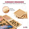 Jumbl Puzzle Board with Drawers, Foldable Legs & Cover - Wooden Jigsaw Puzzle Table - 2 of 4