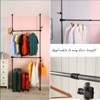 SEVOBAL Freestanding Coat Racks Adjustable Telescopic Garment Rack Heavy Duty Movable Design for Versatile Indoor, Black, 47"*3.7"*120" - 3 of 4