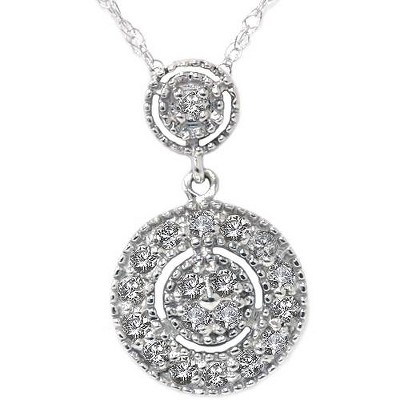 Pompeii3 1/4ct Diamond Halo Dangle Pendant White Gold