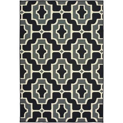 Oriental Weavers Marina 1491Z Black/ Grey Indoor/Outdoor Area Rug - 8'6" x 13'