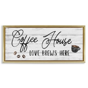 Stupell Industries Coffee House Love Brews Here, 25" x 11" - 1 of 4