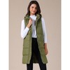INSPIRE CHIC Women's Long Casual Sleeveless Zippered Hooded Down Puffer Vest - 2 of 4