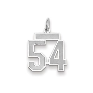 Black Bow Jewelry 14k White Gold, Jersey Collection, Small Number 54 Pendant - 1 of 2