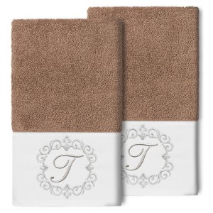 Linum Home Textiles 100% Turkish Cotton MONICA 2PC Embellished Hand Towel Set - 1 of 1