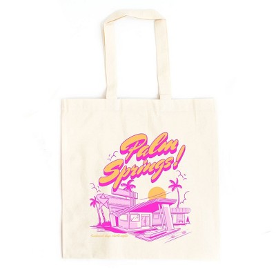 City Creek Prints Palm Springs Sunkissed Days Canvas Tote Bag - 15x16 - Natural