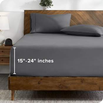 24 Inch Extra Deep Pocket Microfiber Fitted Sheet by Bare Home