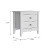 Gulches Modern Four-Legged Nightstand with Two Drawers - Stylish & Functional - 3 of 4