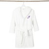 Personalized Linum Kids 100% Polyester SUPER PLUSH Double Brushed Hooded Bathrobe in Purple Script Font - 2 of 3
