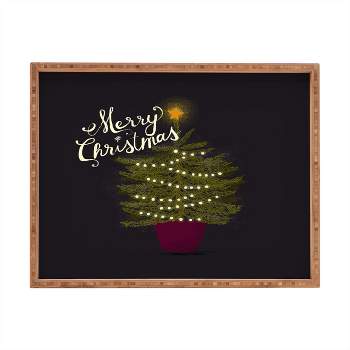 Joy Laforme Merry Christmas Little Tree Tray (18") - Deny Designs
