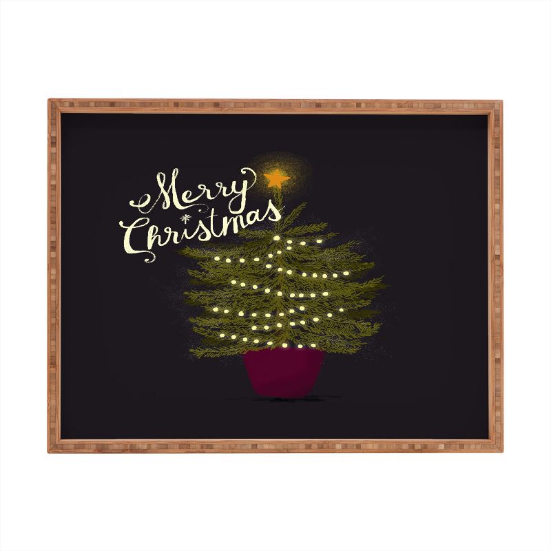 Joy Laforme Merry Christmas Little Tree Tray (18") - Deny Designs, 1 of 5