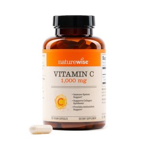 NatureWise Vitamin C 1000mg Capsules - Extra Strength Vegan Vitamin C for Daily Antioxidant & Immune Support - Non-GMO, USA Manufactured - 1 of 4