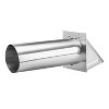 Lambro® 4-In. 26-Gauge Aluminum Wall Exhaust Hood Dryer Vent with Damper and 11-In. Pipe, 344 in Silver - 3 of 4