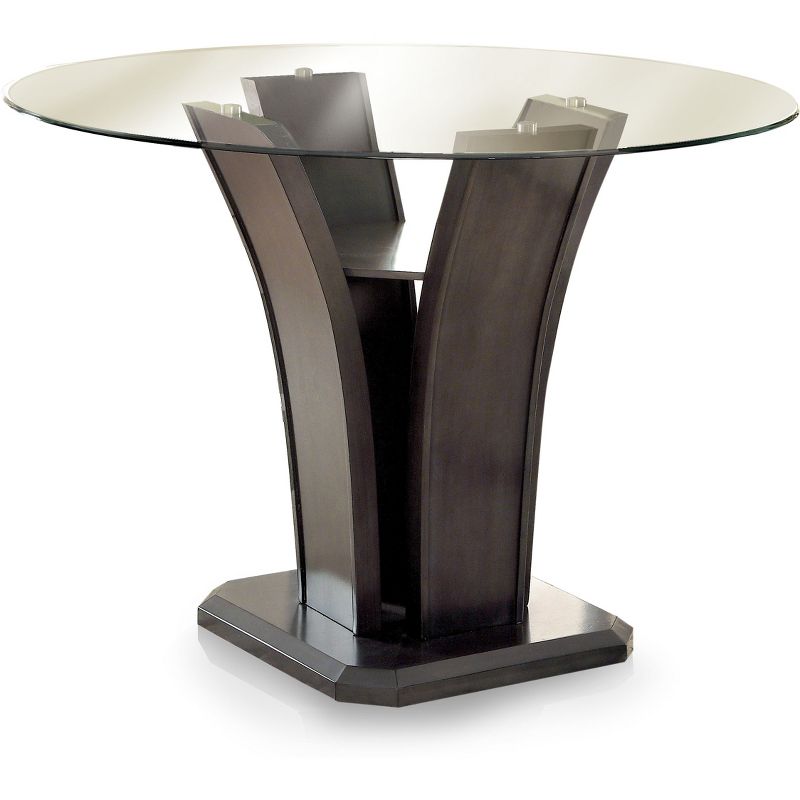HOMES: Inside + Out Wright II Beveled Glass Round Counter Height Table - Gray, 1 of 5