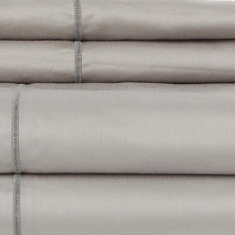 Hotel Concepts 500 Thread Count Sateen Sheet - 4 Piece Set - Gray, 3 of 5
