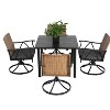 ELJGET Outdoor Patio Dining Set for 4, 5 Piece Patio Table Chairs Set with 4 Swivel Chairs & 1 Metal Table for Deck Lawn & Garden - 4 of 4