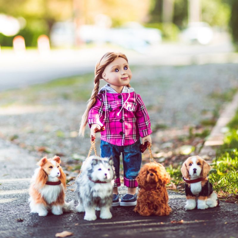 The Queen's Treasures 18 In  Doll  Beagle Puppy Dog with Leash and Collar, 5 of 9
