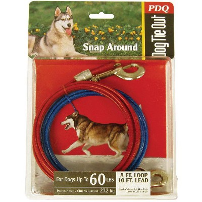 PDQ Red Tie-Out Vinyl Coated Cable Dog Tie Out Large