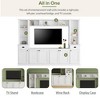 Whisen Ample Storage Space TV Stand with Adjustable Shelves, Wall Unit Set with Bridge for TVs Up to 75'' - 4 of 4