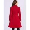 Allegra K Women's Winter Vintage Collared A-Line Double Breasted Long Swing Overcoat - 4 of 4