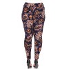 Women's Plus Size Printed Leggings - One Size Fits Most Plus - White Mark - 3 of 3