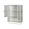 Wall-Mounted Double Glass Door Cabinet,Bathroom Storage Cabinet with Detachable Shelves, Versatile Kitchen Pantry Sideboard for Kitchen Laundry - 3 of 4