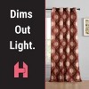 HLC.ME Liam Ogee Ikatt Damask Patterned Window Grommet Curtains Bedroom - Light Reducing Window Panels, Set of 2 - 3 of 4