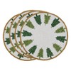Saro Lifestyle Beaded Christmas Trees Placemat, 15" Round, White/Green (Set of 4) - 3 of 4