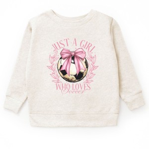 The Juniper Shop Just A Girl Who Loves Soccer Coquette Youth Sweatshirt - XS - Natural - 1 of 4