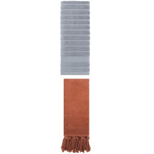 REGALWOVEN 2 Packs Solid Absorbent Soft Cotton Hand Towels 14" x 30" - 1 of 4