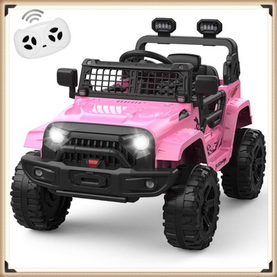 Garvee 12V Ride On Truck for Kids, Battery-Powered Car with Remote Control, Music, LED Lights & Suspension, for Ages 2-5